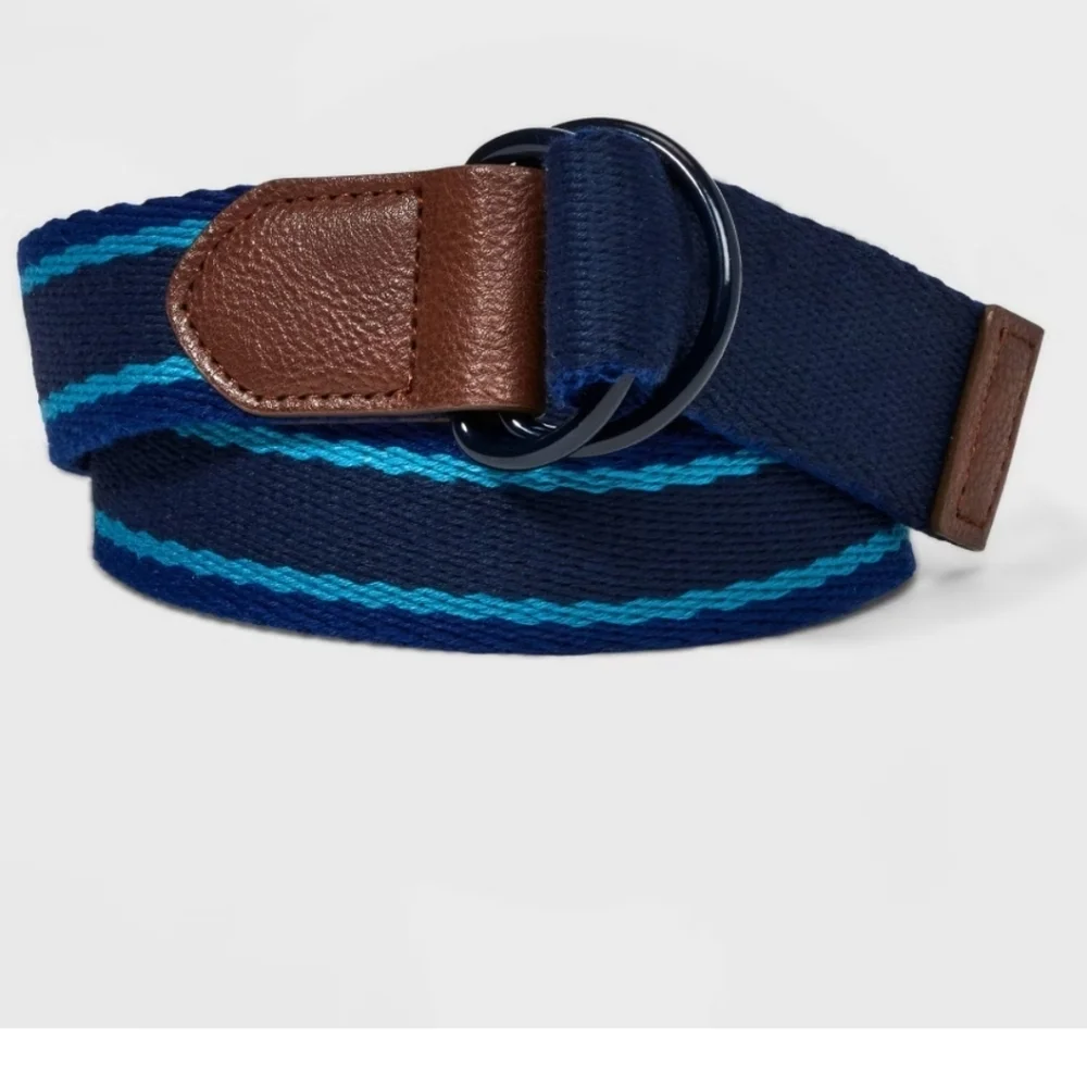 Kids' Reversible Striped Belt - art class Blue L